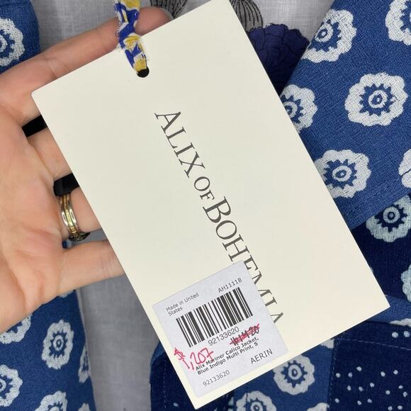 NWT New Alix of Bohemia Mariner Calico Printed Field Jacket Size S - Picture 4 of 8